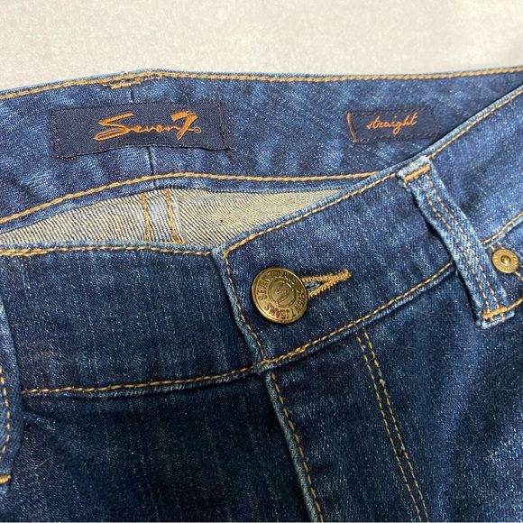 Seven7 Dark Wash Distressed Hemmed 5 Pocket Jeans Size 10 #1039 - Picture 6 of 12